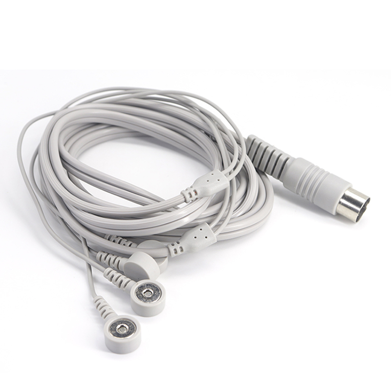 الصين 5pin Din المفاجئة نوع المغناطيسي ECG EMG EKG كابل سلك الرصاص لقناع وجه القطب ومنصات القطب الصانع