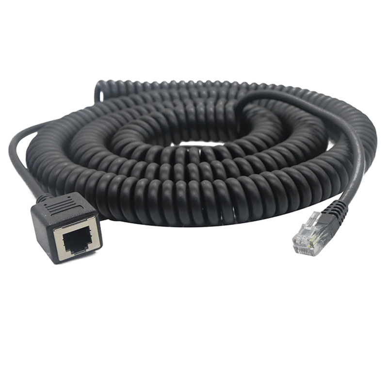 porcelana Resorte en espiral RJ12 6P6C Macho a RJ12 6P6C Cable de teléfono en espiral de extensión hembra fabricante