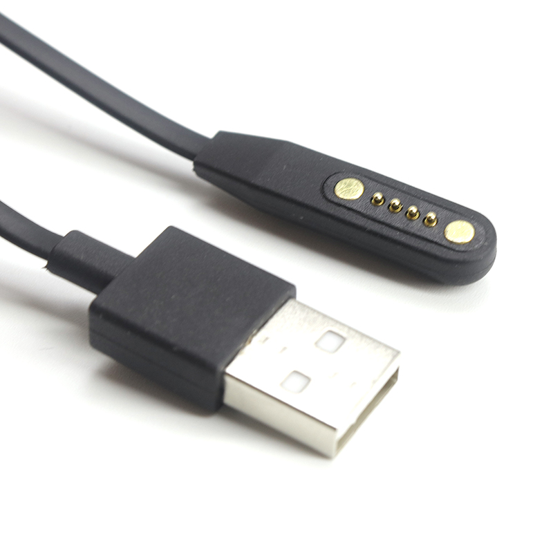 China USB para cabo pogo pin magnético banhado a ouro de 4 pinos para óculos inteligentes fabricante