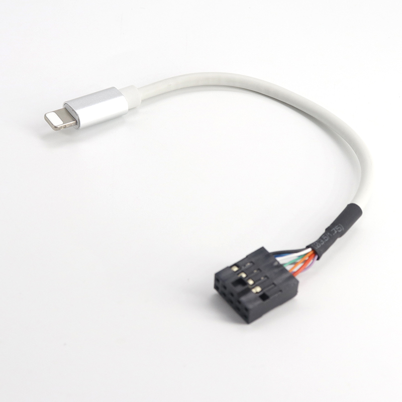 China Apple lightning 8 pin usb male to dupont 2.54mm 2x5pin 10 pin header cable manufacturer