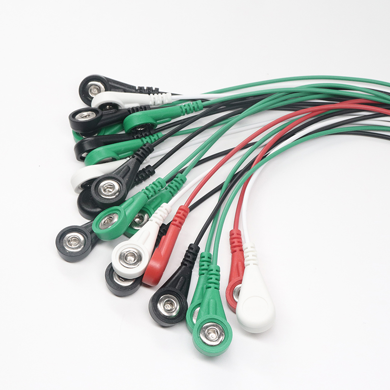 China Custom shielded 3.5mm 4.0mm 5.0mm ECG EEG EKG EMG Female Snap to open end cable china factory manufacturer
