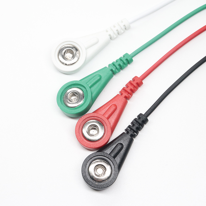 China Custom shielded 3.5mm 4.0mm 5.0mm ECG EEG EKG EMG Female Snap to open end cable china factory manufacturer