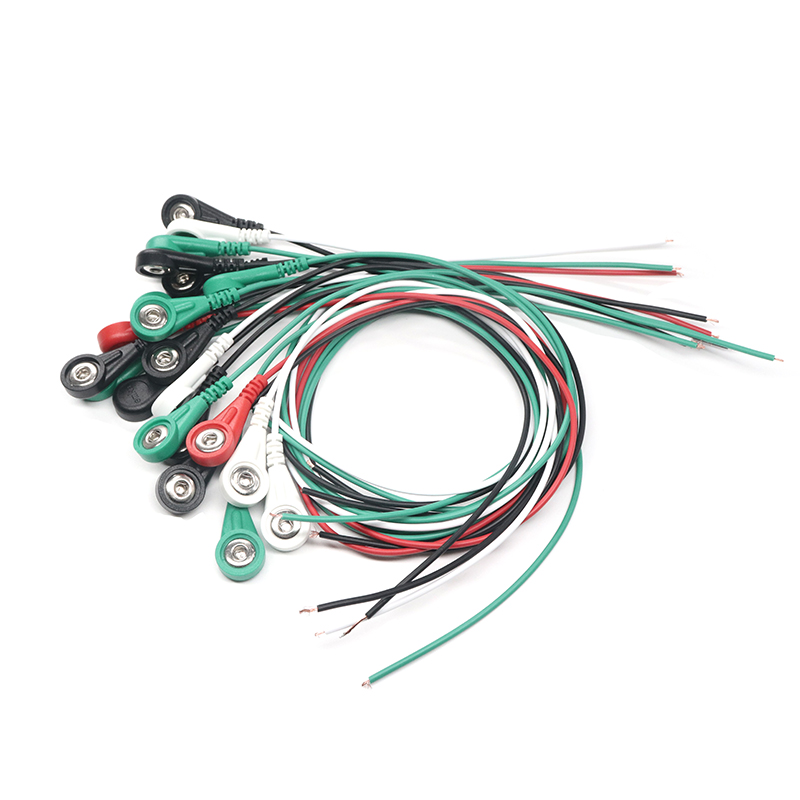 China Custom shielded 3.5mm 4.0mm 5.0mm ECG EEG EKG EMG Female Snap to open end cable china factory manufacturer