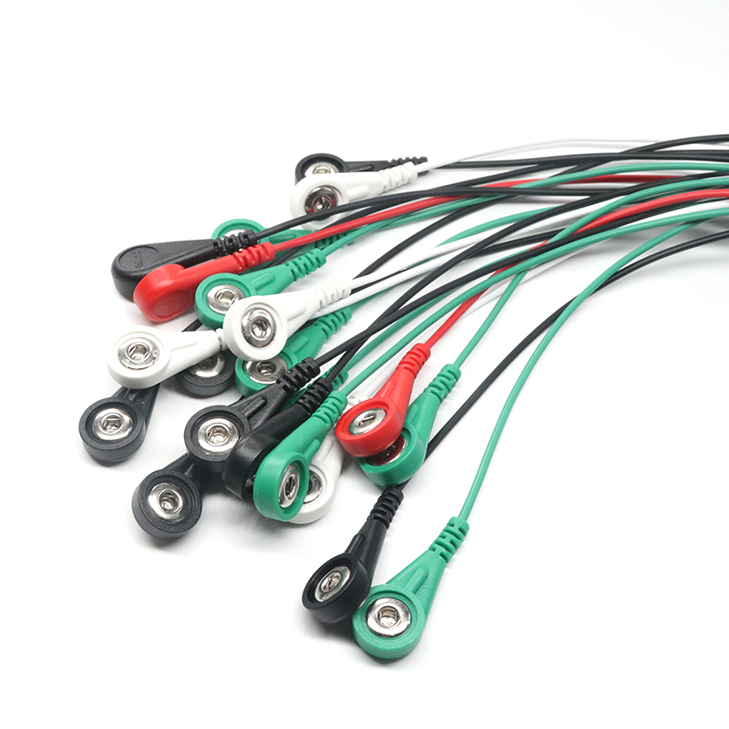 China Custom shielded 3.5mm 4.0mm 5.0mm ECG EEG EKG EMG Female Snap to open end cable china factory manufacturer