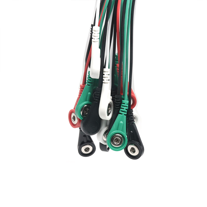 China Custom shielded 3.5mm 4.0mm 5.0mm ECG EEG EKG EMG Female Snap to open end cable china factory manufacturer