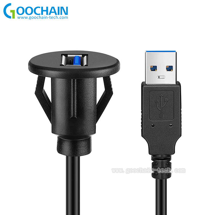 中国 用于汽车、船、摩托车、卡车仪表板的面板防水 USB 3.0 车载仪表板冲洗延长电缆 制造商