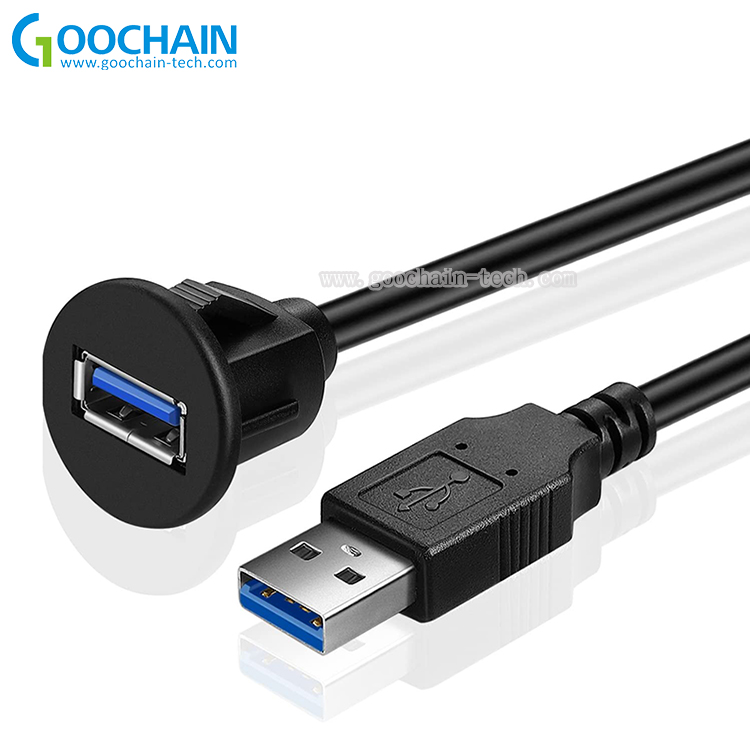 中国 用于汽车、船、摩托车、卡车仪表板的面板防水 USB 3.0 车载仪表板冲洗延长电缆 制造商