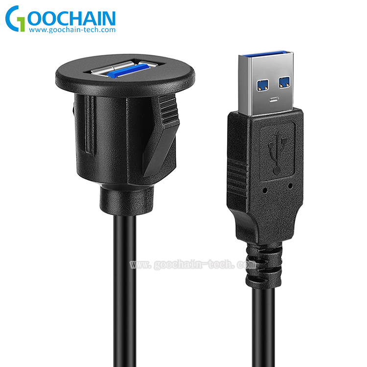 中国 用于汽车、船、摩托车、卡车仪表板的面板防水 USB 3.0 车载仪表板冲洗延长电缆 制造商