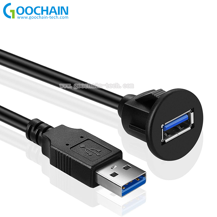 中国 用于汽车、船、摩托车、卡车仪表板的面板防水 USB 3.0 车载仪表板冲洗延长电缆 制造商