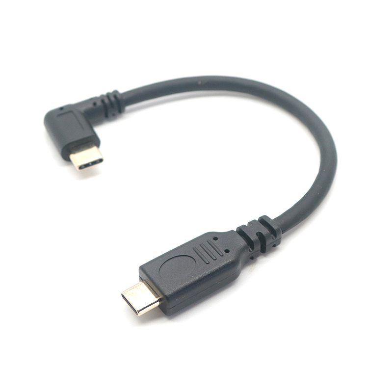 الصين USB 3.1 من النوع C إلى 90 درجة من نوع AngledType C ذكر نقل البيانات كابل شحن للكمبيوتر اللوحي الصانع