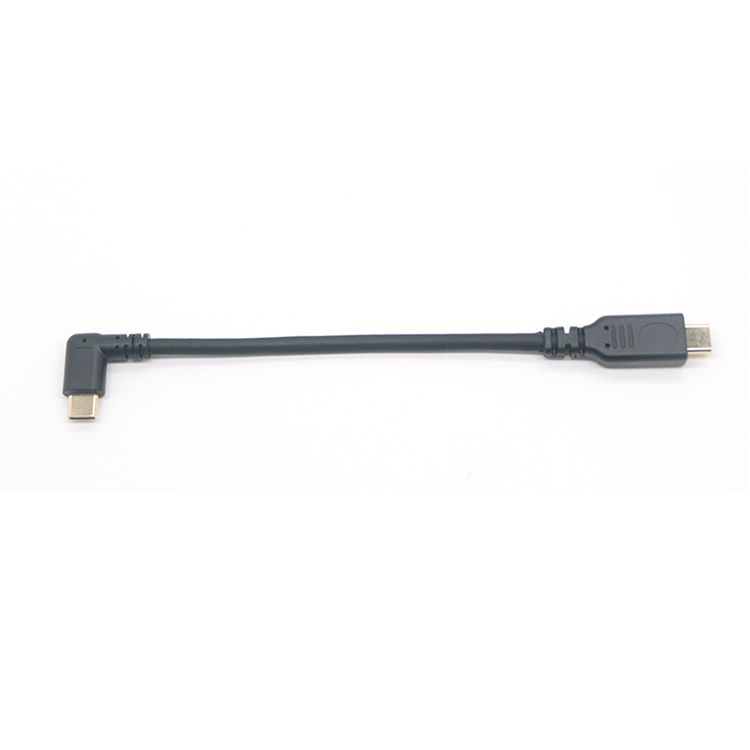 الصين USB 3.1 من النوع C إلى 90 درجة من نوع AngledType C ذكر نقل البيانات كابل شحن للكمبيوتر اللوحي الصانع