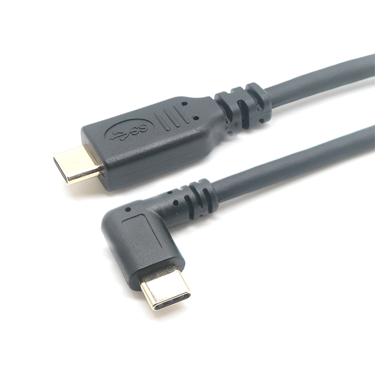 الصين USB 3.1 من النوع C إلى 90 درجة من نوع AngledType C ذكر نقل البيانات كابل شحن للكمبيوتر اللوحي الصانع