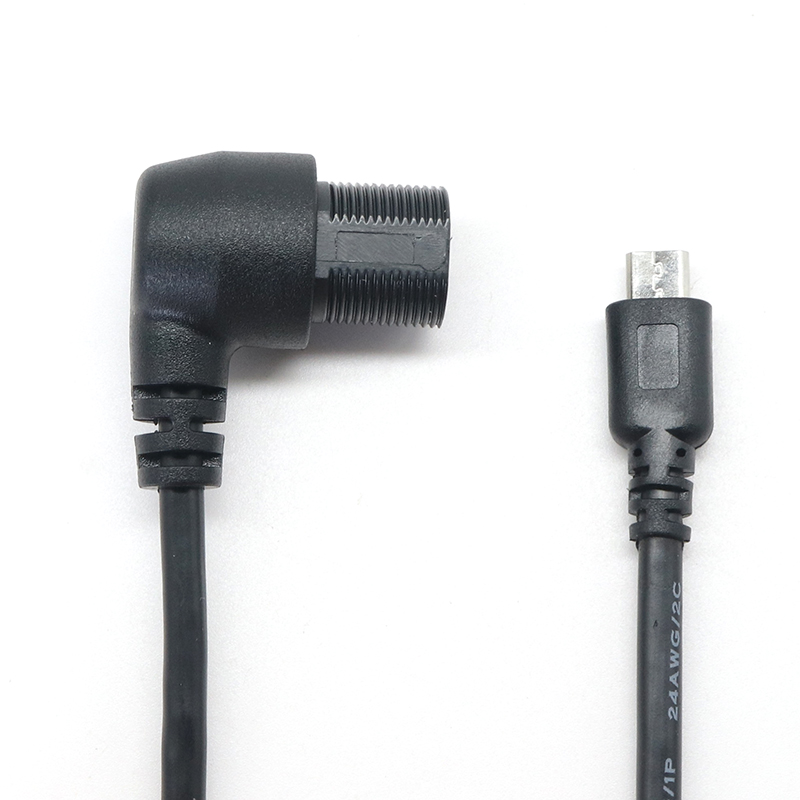 porcelana Cable de descarga de salpicadero de extensión de montaje Micro USB en ángulo recto para coche, barco, motocicleta, salpicadero de camión fabricante