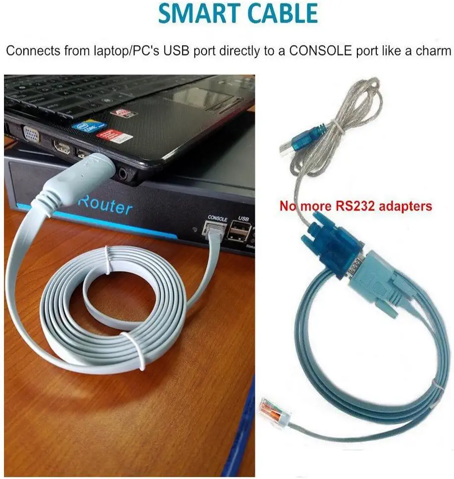 China Replacement USB Console Cable for Cisco Router Cable Ftdi Chipset USB to Rj45 Adapter Cable for Laptops in Windows, Mac, Linux manufacturer