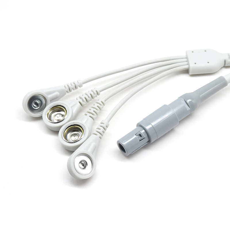 中国 4Pin lemo 医疗电缆到 3.9mm 10.0mm ecg eeg ekg emg 电缆引线用于硅胶电极垫 制造商
