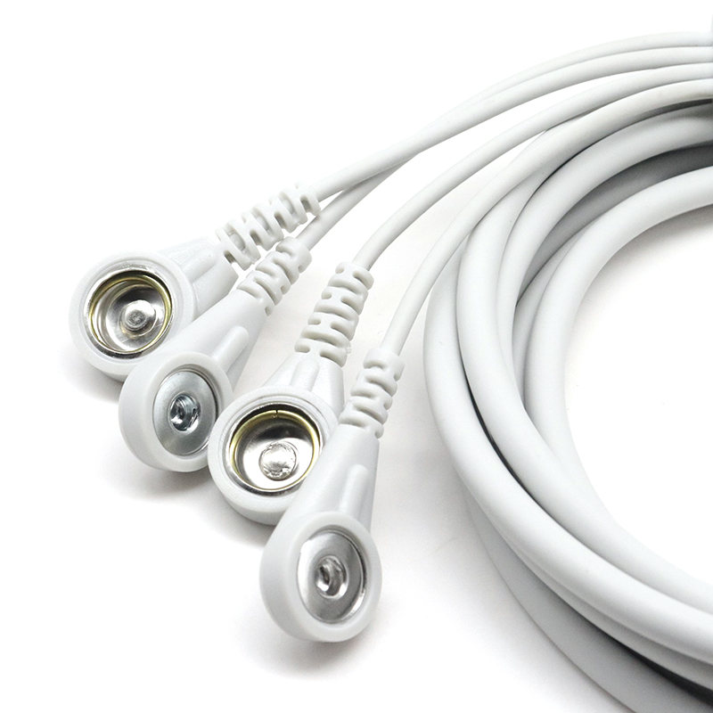 中国 4Pin lemo 医疗电缆到 3.9mm 10.0mm ecg eeg ekg emg 电缆引线用于硅胶电极垫 制造商