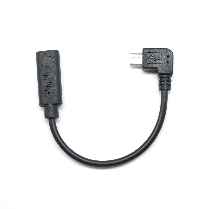 China 90 Degree right angle Micro USB Male to Type C Female Cable fit USB C Camera Phone Tablet manufacturer