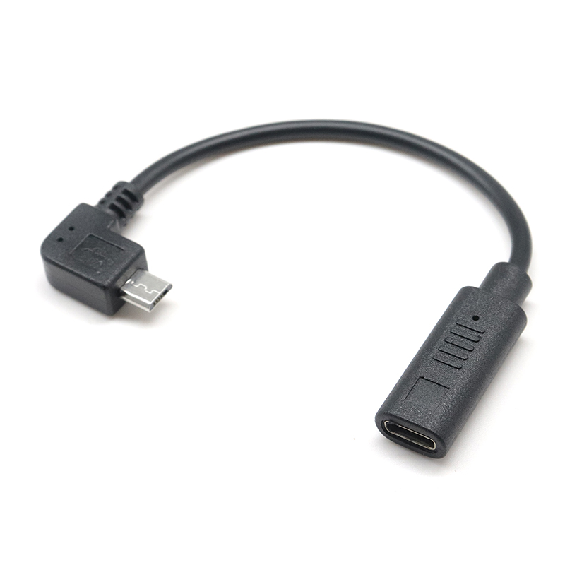 China 90 Degree right angle Micro USB Male to Type C Female Cable fit USB C Camera Phone Tablet manufacturer