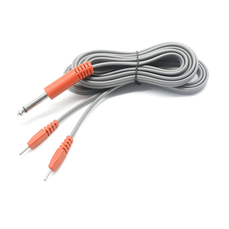 China TENS EMS-afleidingsdraad 2,0 mm tientallen eenheidselektrode tot 1/4 inch 6,35 mm ECG-afleidingsdraad fabrikant