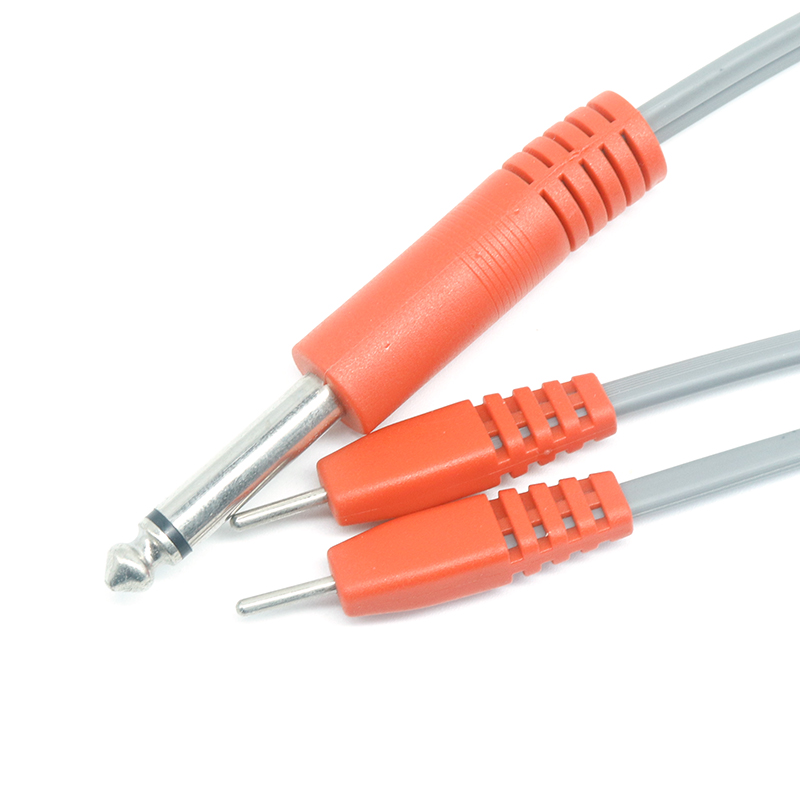 China TENS EMS-afleidingsdraad 2,0 mm tientallen eenheidselektrode tot 1/4 inch 6,35 mm ECG-afleidingsdraad fabrikant
