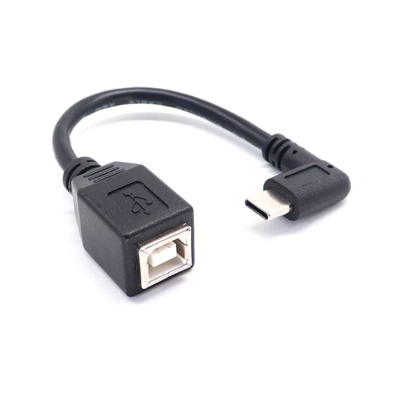 China 90 graden rechte hoek USB Type C male naar USB B Female adapter printerkabel fabrikant