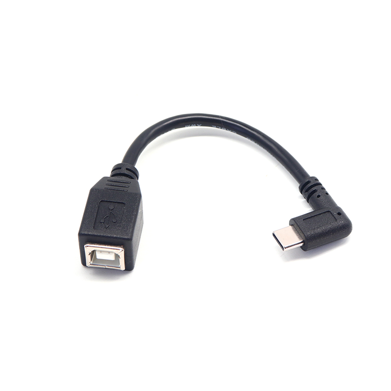 China 90 graden rechte hoek USB Type C male naar USB B Female adapter printerkabel fabrikant
