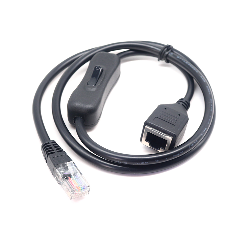 中国 定制 带开关RJ45 公转 RJ45 母延长线， 制造商