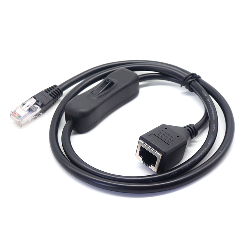 中国 定制 带开关RJ45 公转 RJ45 母延长线， 制造商