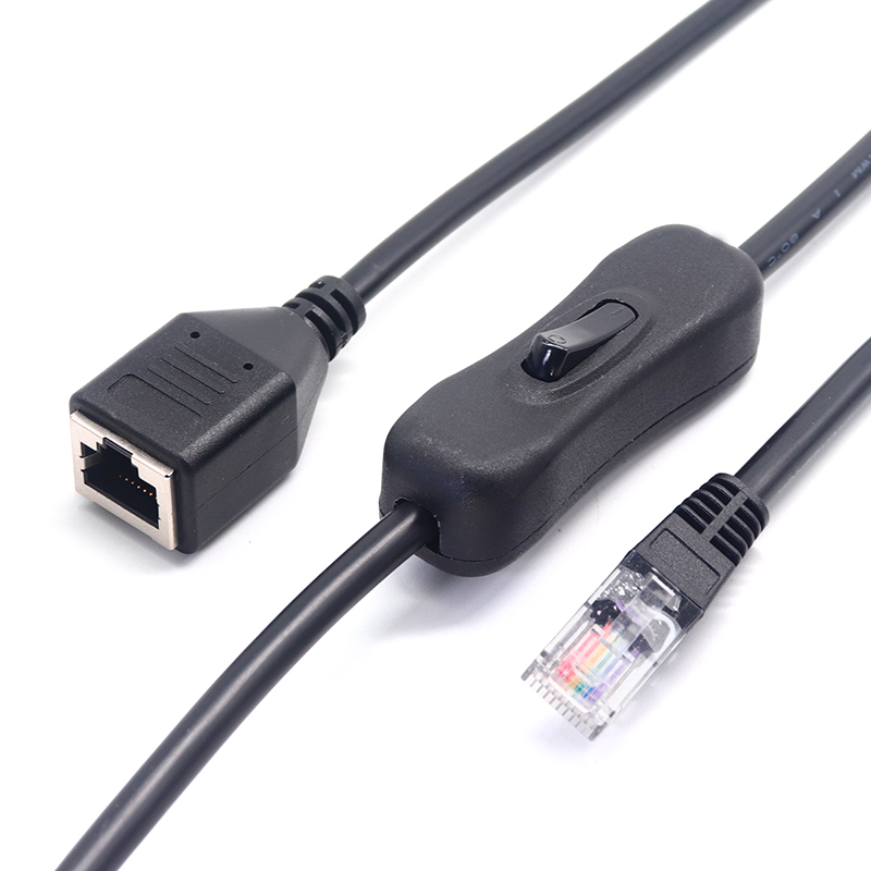 中国 定制 带开关RJ45 公转 RJ45 母延长线， 制造商
