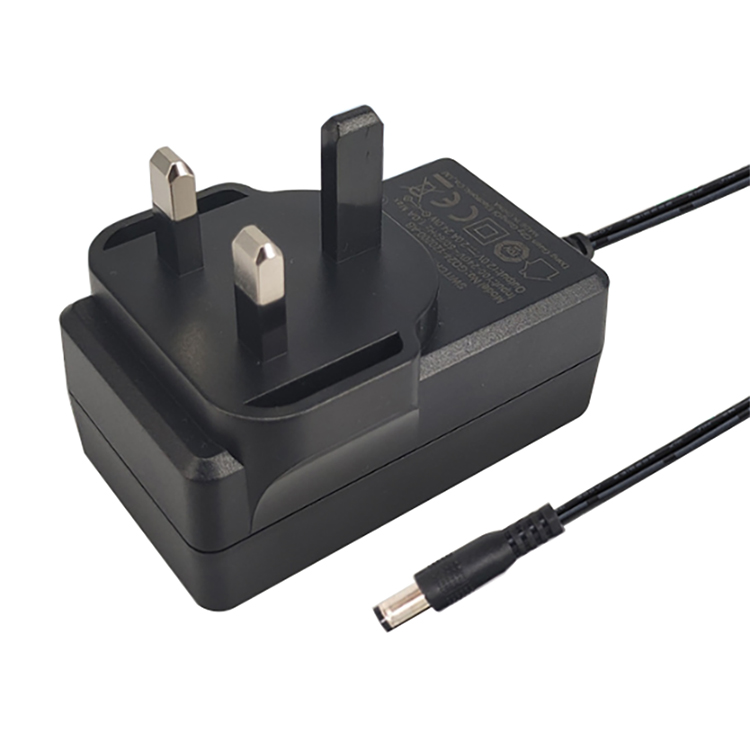 FCC UK Plug 24W 12V 2A Switching Power Supply Wall Mounted Adapter AC to DC Adapter