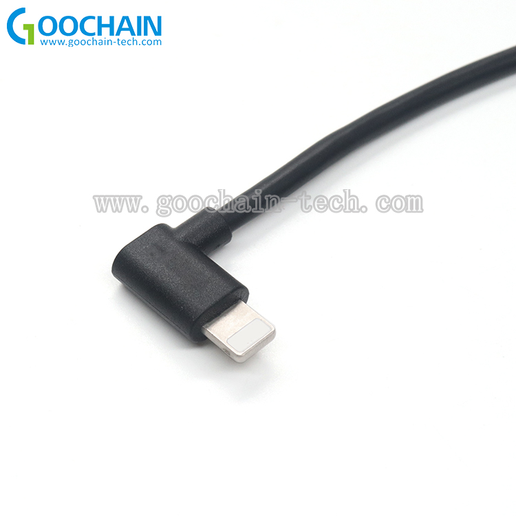 中国 定制 90 弯头闪电公插头转 5 针端子连接器母线 Molex 电缆带橡胶外壳 制造商