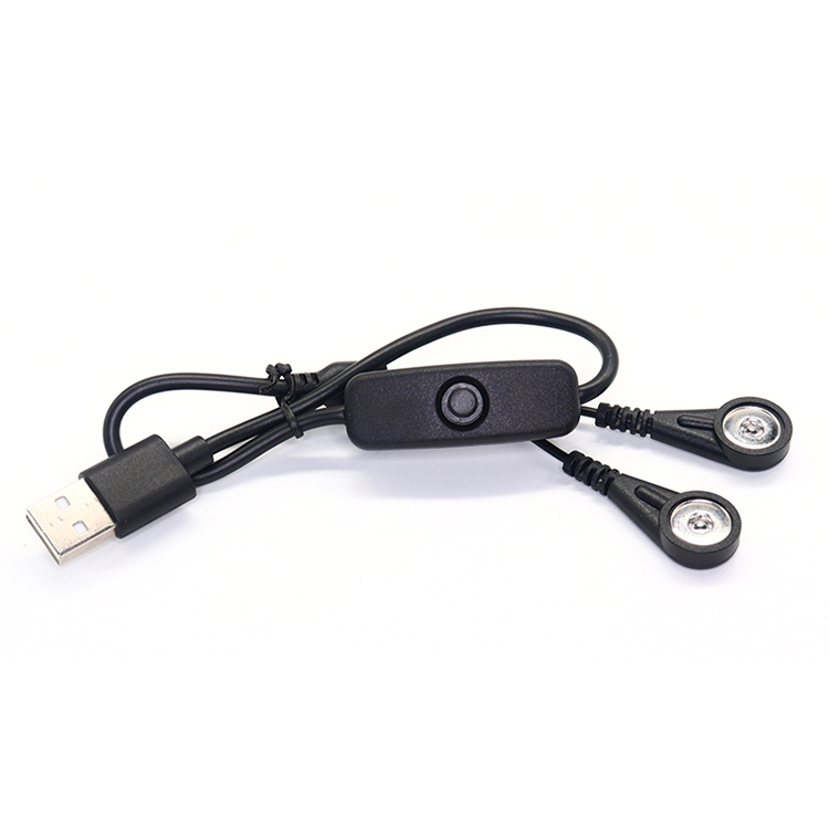 الصين USB C أنثى إلى 2 يؤدي 3.5 مللي متر أنثى مغناطيسي ECG EEG EKG EMG Snap مع مفتاح زر تشغيل / إيقاف الصانع