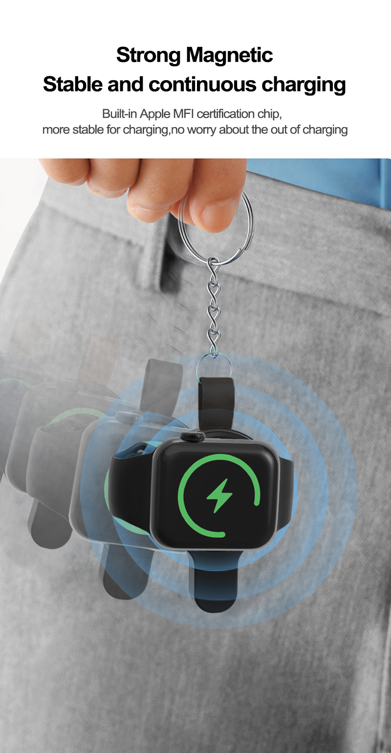 中国 适用于 Apple Watch 充电器系列 8/7/6/5/4/3/2/SE 的便携式无线磁性 USB A 型智能手表充电器 制造商