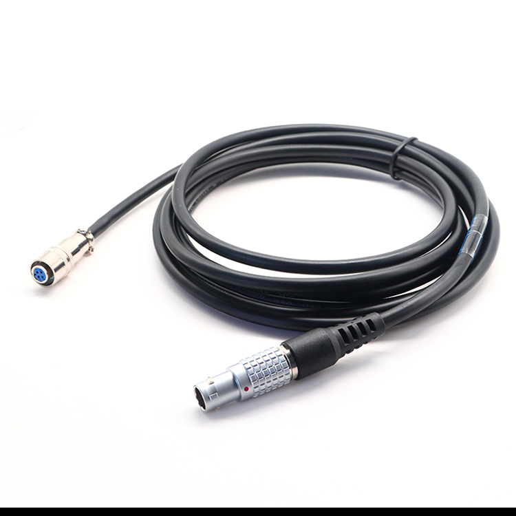 FGG 1B 8P Metal Self-locking to 6 Pin Aviation Plug power cable for Non Destructive Testing