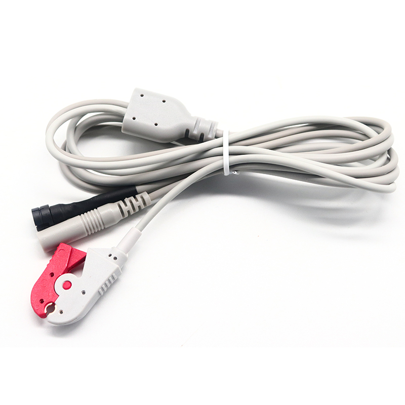 China Waterproof M5-5P to ECG EKG Electrode Clip to 2.0mm Electrode Jack Male Cable for EMG Machine manufacturer