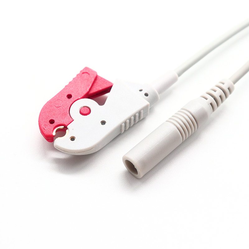 China Waterproof M5-5P to ECG EKG Electrode Clip to 2.0mm Electrode Jack Male Cable for EMG Machine manufacturer
