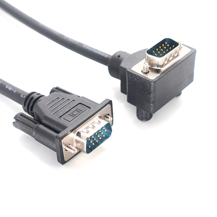 China Hot Sale 90 Degree VGA Cable,Up Down Angle VGA Male to VGA Male Cable manufacturer