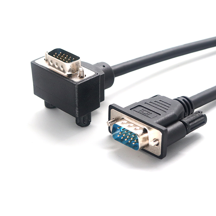 China Hot Sale 90 Degree VGA Cable,Up Down Angle VGA Male to VGA Male Cable manufacturer