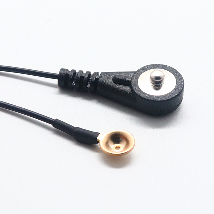 中国 ECG 4.0MM 卡扣公头转 EEG 金杯物理治疗电极电缆 制造商