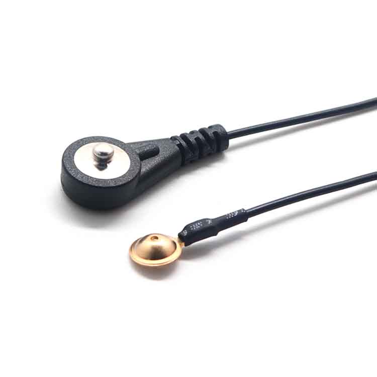 中国 ECG 4.0MM 卡扣公头转 EEG 金杯物理治疗电极电缆 制造商