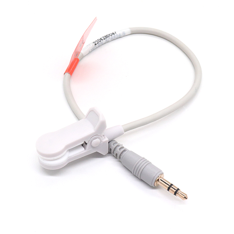 Jack audio da 3,5 mm riutilizzabile al cavo della sonda del sensore Spo2 Cavo per clip per orecchio per adulti