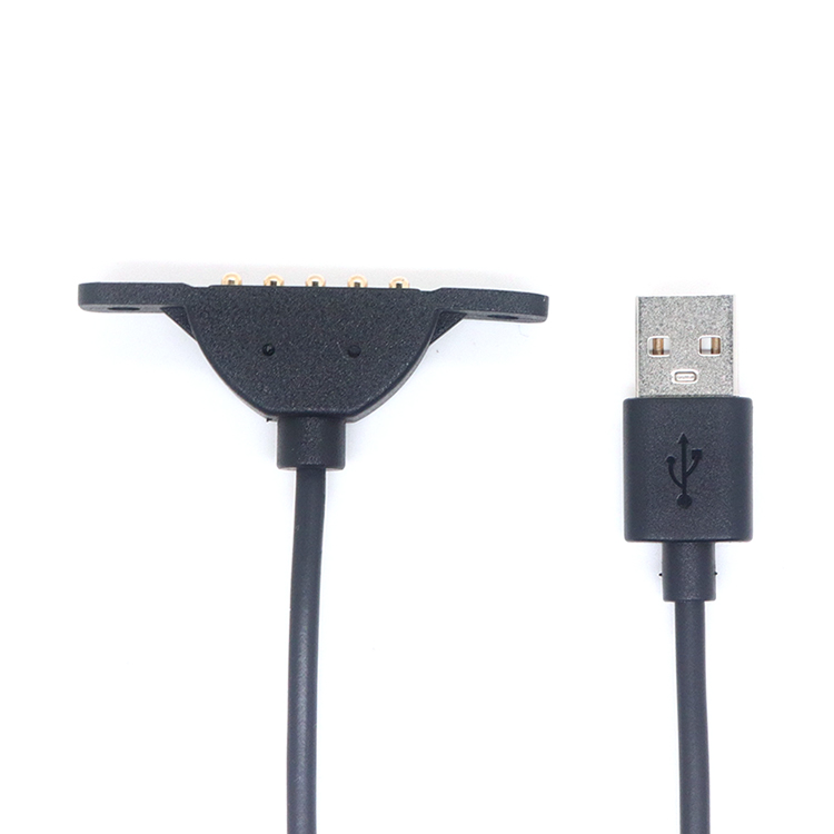 中国 定制 USB 2.0 公头转 5 针磁性充电电缆弹簧针弹簧加载连接器充电器电缆 制造商