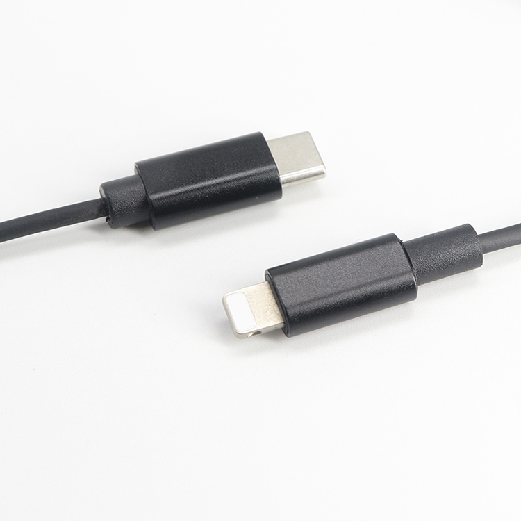 الصين كابل USB-C من النوع C مخصص إلى كابل Lightning Male 3A 1M أسود سريع الشحن الصانع