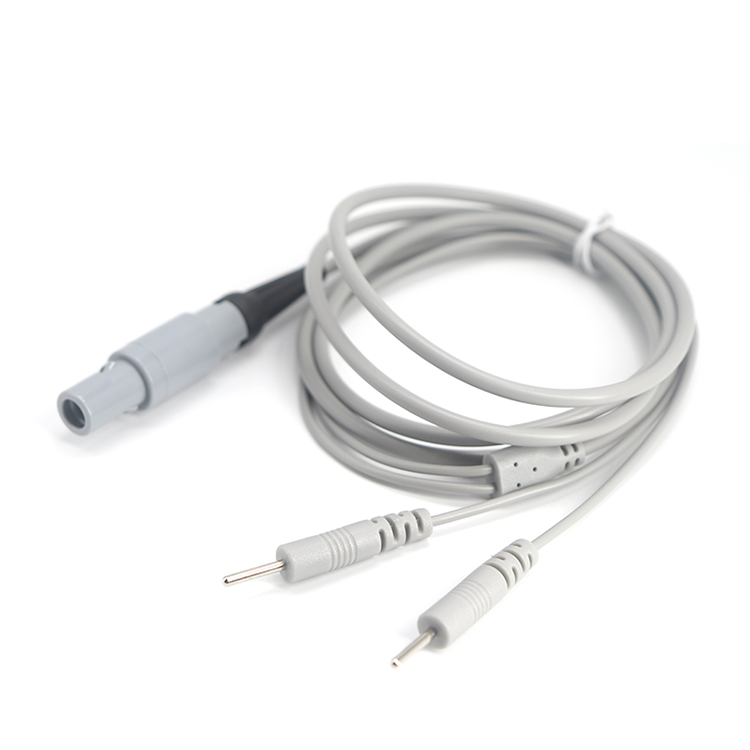 4Pin Lemo to 2 Leads 2.0mm Electrode Pin TENS Lead Wire Physical Therapy Cable