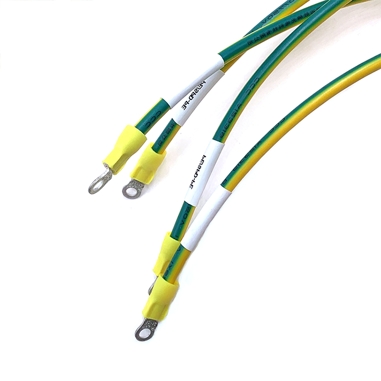 الصين الطاقة الجديدة شحن كومة سلك التأريض الأصفر والأخضر 6mm2 مزدوج الرأس حلقة الأسلاك الطرفية RV5.5-4 تسخير الأسلاك الصانع