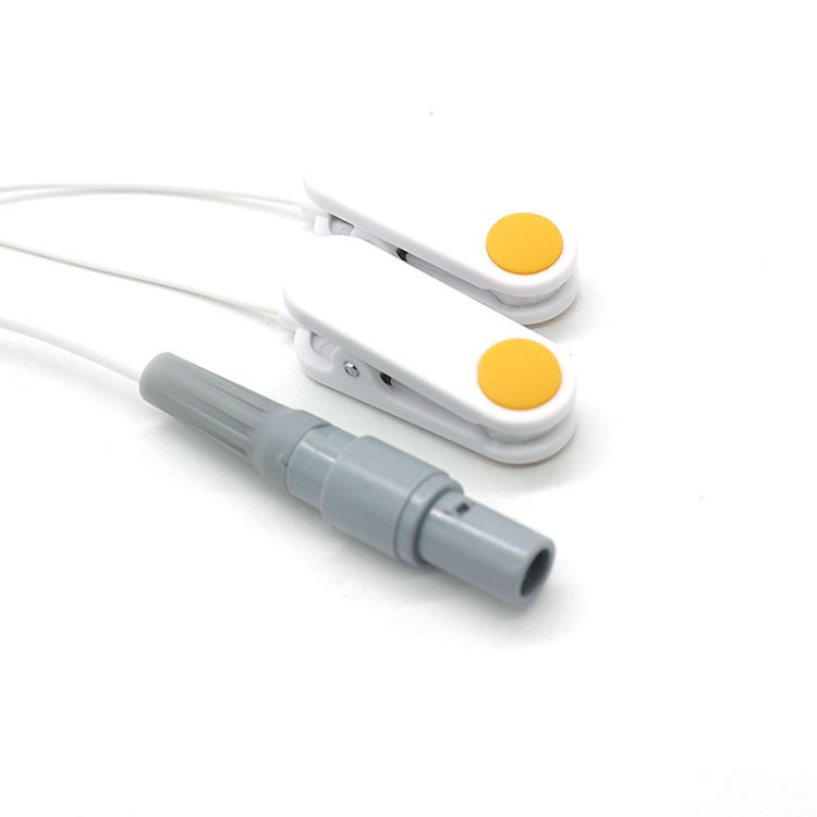 Self-Locking 4Pin Lemo to Dual Transcutaneous Vagus Nerve Ear Clip Electrodes Physical Therapy Cable
