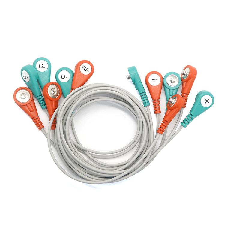 China Shielded Wire 4.0MM Male ECG Snap Shiedling Wire Tens Cable manufacturer