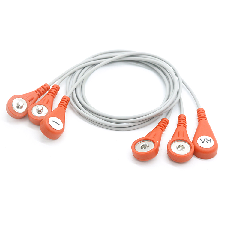 China Shielded Wire 4.0MM Male ECG Snap Shiedling Wire Tens Cable manufacturer