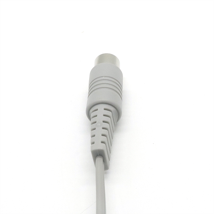 China Din 5Pin Connector Male To Shielded Wire 4.0MM Female ECG Snap Shiedling Wire Tens Cable For Physical Theraphy Machine manufacturer