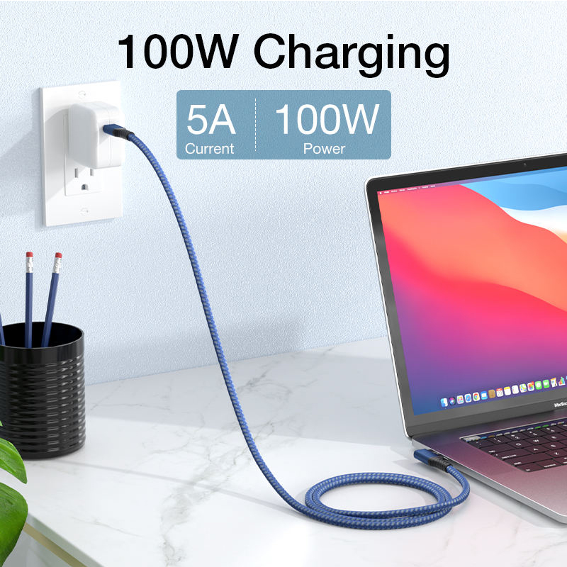 China 1m Right Angle USB 4.0 Cable Full-featured PD 100W 40Gbps USB4 Gen3 Coaxial Cable For iPhone manufacturer